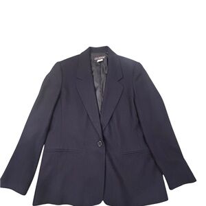 JG Hook Vintage Women's Navy Blazer Single Button 100% Wool‎ 12P